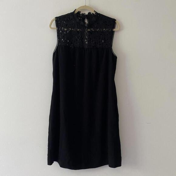 THEORY black lace upper sleeveless shift dress - Picture 1 of 5